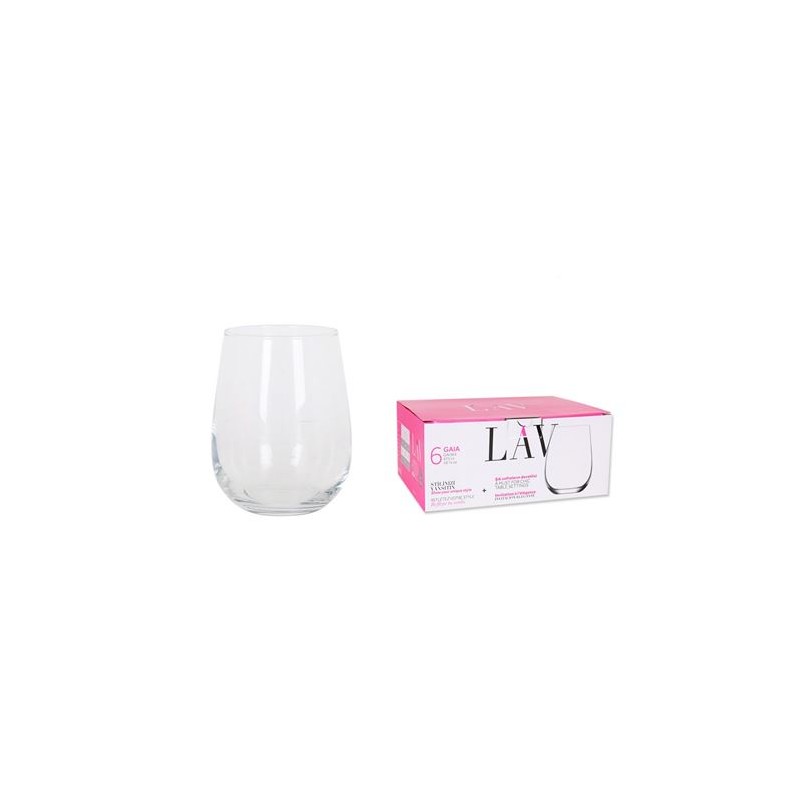 SET 6 VASOS CRISTAL 475CC GAIA