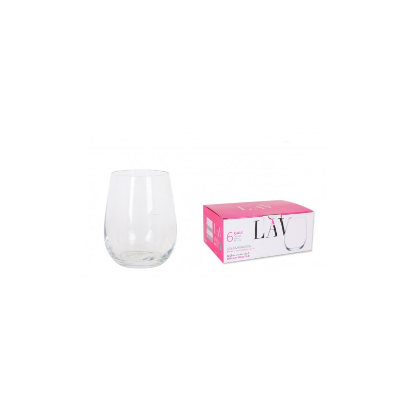 SET 6 VASOS CRISTAL 360CC GAIA