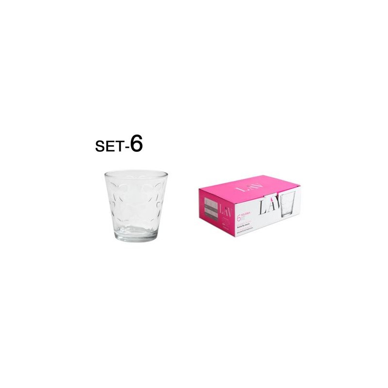 SET 6 VASOS CRISTAL 255CC KELEBEK