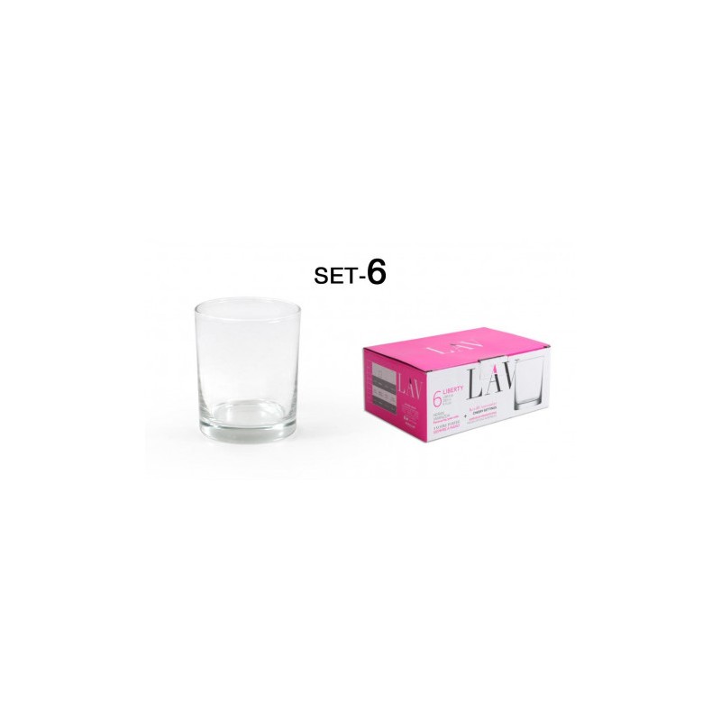 SET 6 VASOS WHISKY CRISTAL 280CC LIBERTY