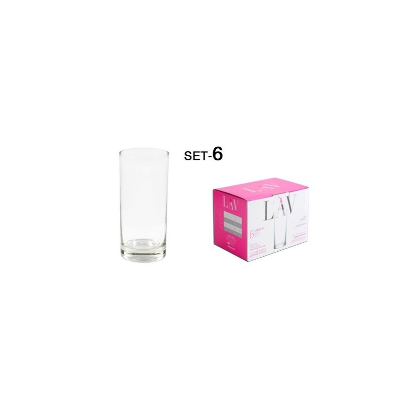 SET 6 VASOS AGUA CRISTAL 295CC LIBERTY
