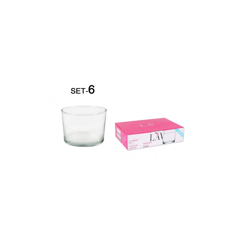SET 6 VASOS CHIQUITO 240CC BODEGA