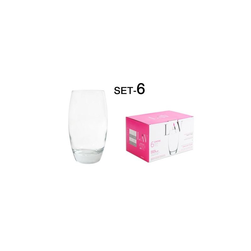 SET 6 VASOS VIDRIO 510CC EMPIRE
