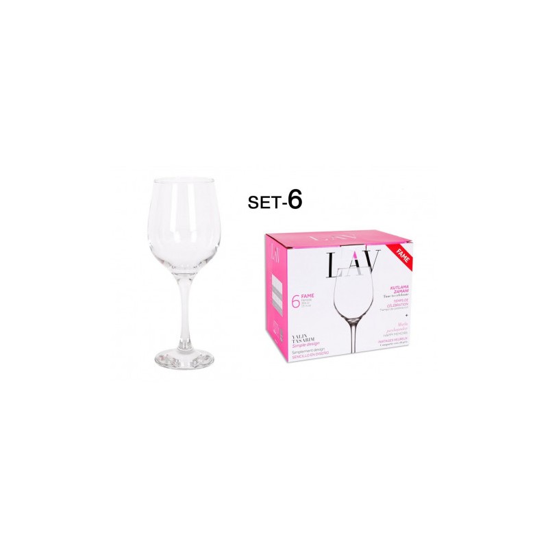 SET 6 COPAS VINO/AGUA 395CC FAME HI