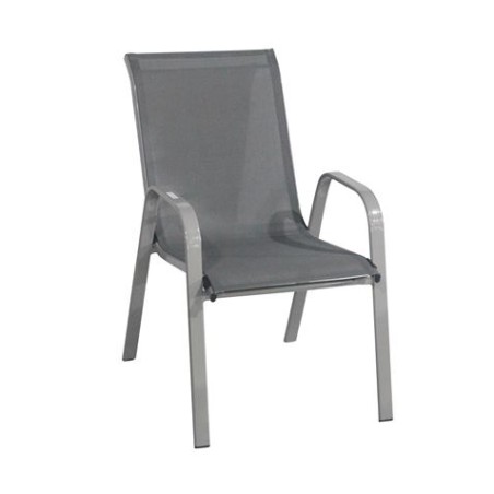 SILLA EXTERIOR METÁLICA JUNE GRIS 55X62X90CM