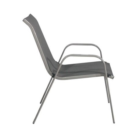 SILLA EXTERIOR METÁLICA JUNE GRIS 55X62X90CM