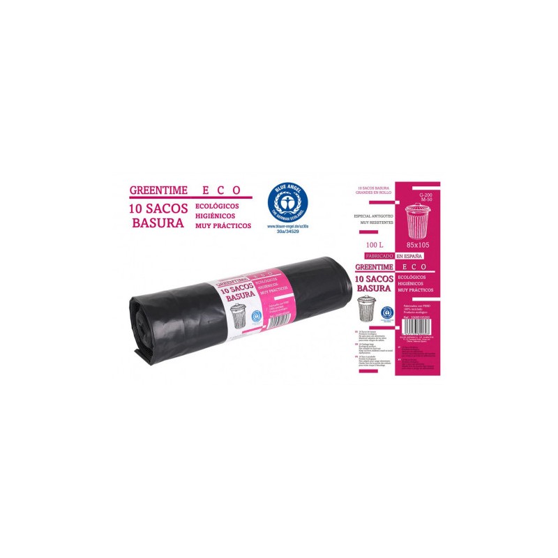 PACK 10 SACOS BASURA 100L 85X105