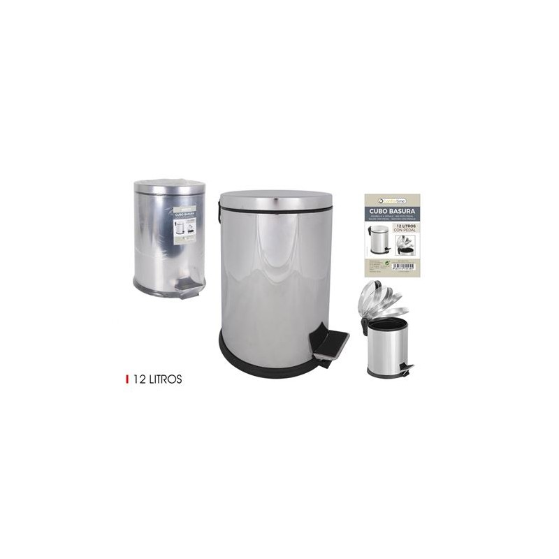 CUBO DE BASURA METALICO CON PEDAL 12L...