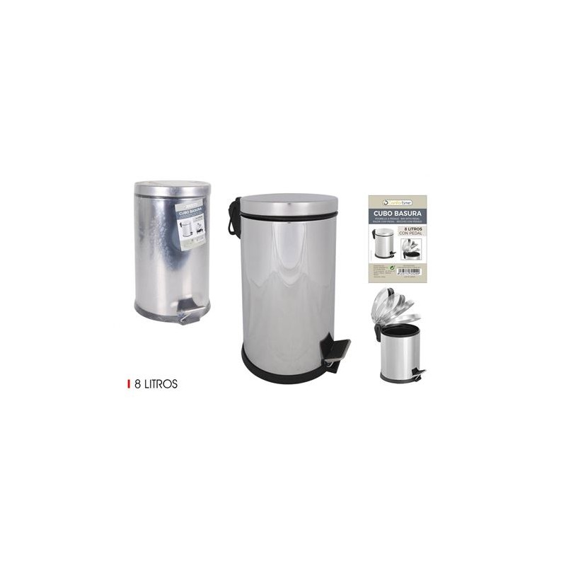 CUBO DE BASURA METALICO CON PEDAL 8L...