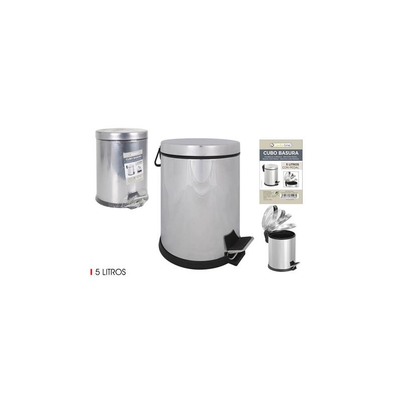 CUBO DE BASURA METALICO CON PEDAL 5L...