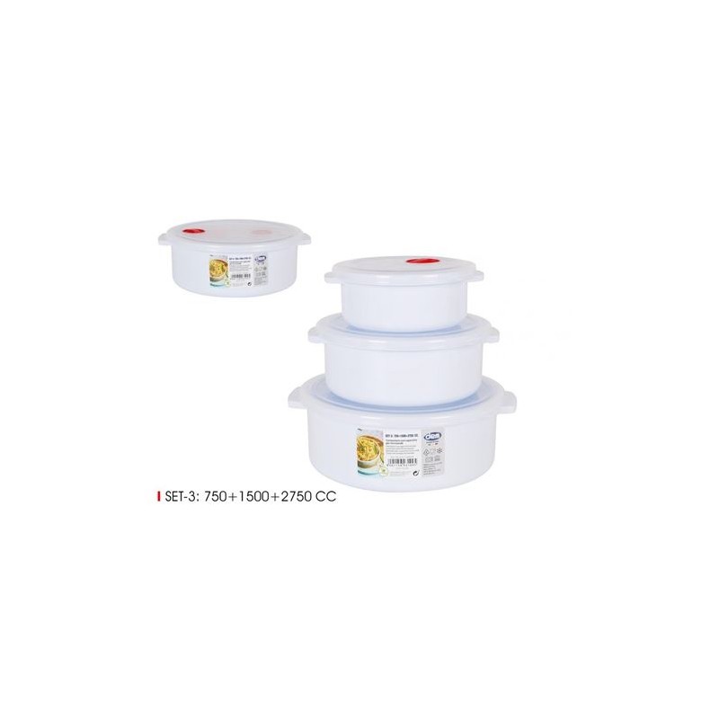SET 3 TUPPER RED MICROONDAS...