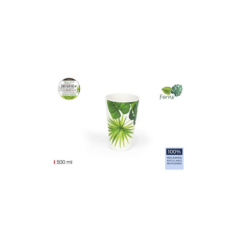VASO MELAMINA 500ML FERNS QUTTIN