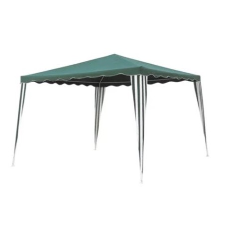 CARPA METÁLICA TELA Y VOLANTES VERDE/BLANCO 295X295X245CM