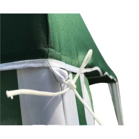 CARPA METÁLICA TELA Y VOLANTES VERDE/BLANCO 295X295X245CM