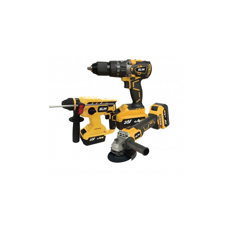 PACK 20V MARTILLO + TALADRO + RADIAL...