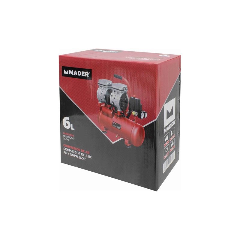 COMPRESOR 6L 0,75HP SILENCIOSO MADER