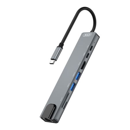 ADAPTADOR TIPO C - HDMI, 2 X USB 3.0, RJ45, LECTOR TARJETAS, 2 X TIPO C XO - XOHUB003-1