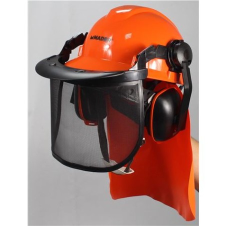 CASCO + PROTECCION FACIAL + AURICULARES MADER