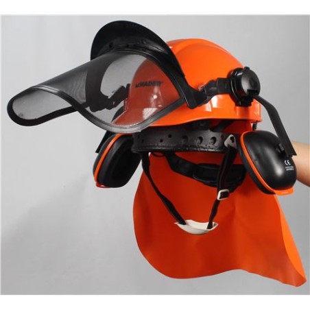 CASCO + PROTECCION FACIAL + AURICULARES MADER
