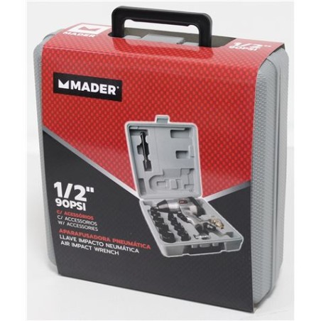 LLAVE DE IMPACTO NEUMATICA 1/2" 16 ACCESORIOS MADER