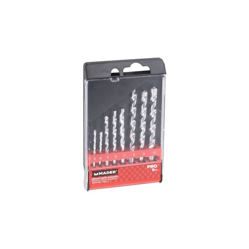 JUEGO 8 PCS BROCAS PUNTA DIAMENTE HORMIGON MADER