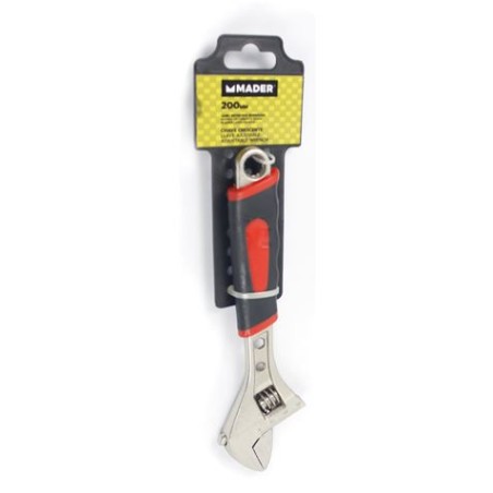 LLAVE INGLESA AJUSTABLE 8" MANGO GOMA MADER