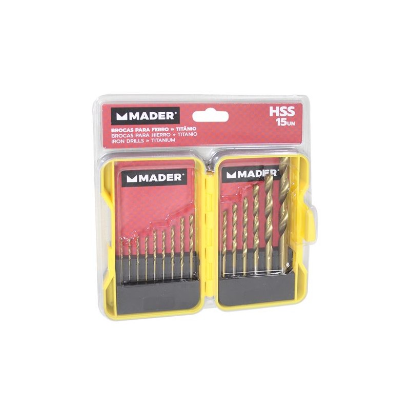 JUEGO 15 UND BROCAS HSS PARA METAL MADER