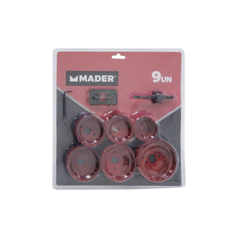 JUEGO 9 PCS CORONAS ACERO CARBONO MADER