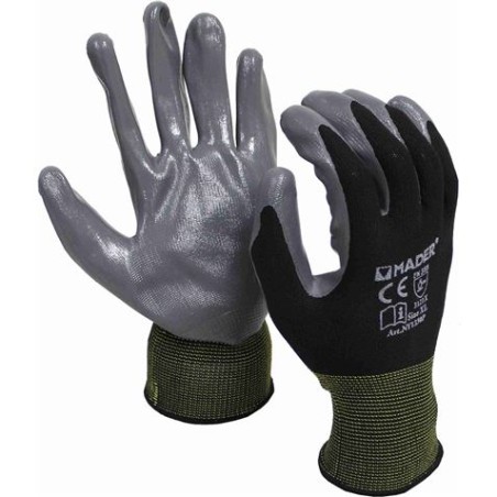 GUANTES DE PROTECCION POLIESTER+NITRILO XL MADER