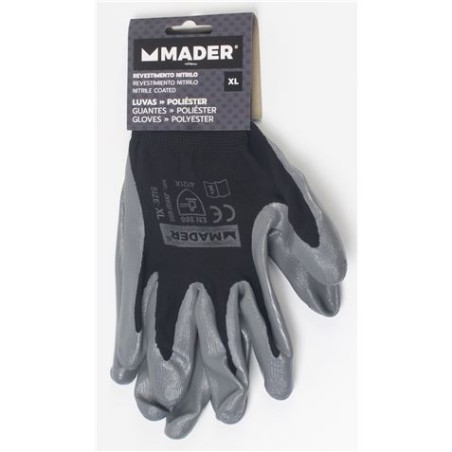 GUANTES DE PROTECCION POLIESTER+NITRILO XL MADER