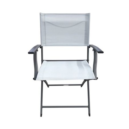 SILLA PLEGABLE CON BRAZOS GRIS CLARO 54X36/49X84CM