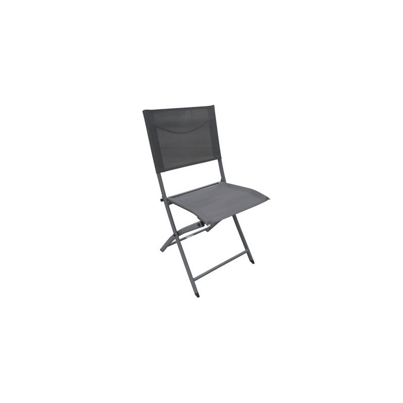 SILLA PLEGABLE GRIS OSCURO 42X36/49X84CM