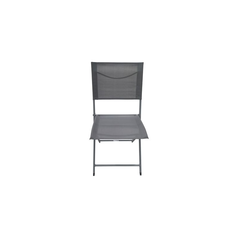 SILLA PLEGABLE GRIS OSCURO 42X36/49X84CM