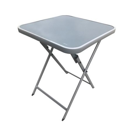 MESA PLEGABLE CUADRADA GRIS OSCURO 60X60CM