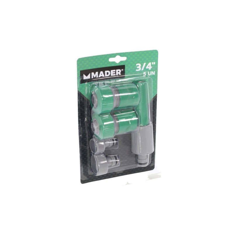 SET 5 ACOPLES PARA MANGUERA 3/4 MADER