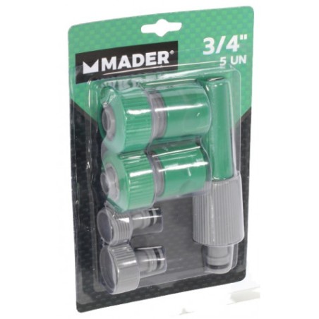 SET 5 ACOPLES PARA MANGUERA 3/4 MADER