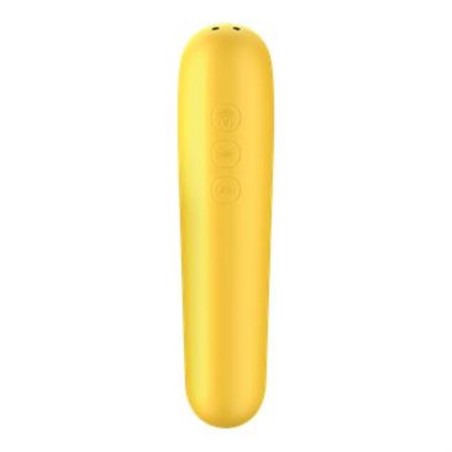 VIBRADOR Y SUCCIONADOR CON AIRE PULSADO AMARILLO SATISFYER DUAL LOVE