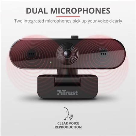 WEBCAM QHD 2K | GRAN ANGULAR | DOBLE MICRO | TRUST TW-250