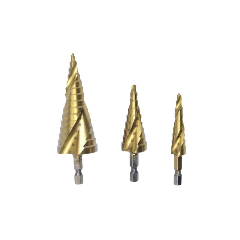JUEGO DE BROCAS ESCALONADAS 3 PCS MADER