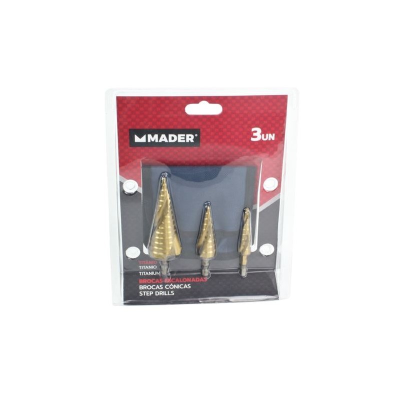 JUEGO DE BROCAS ESCALONADAS 3 PCS MADER