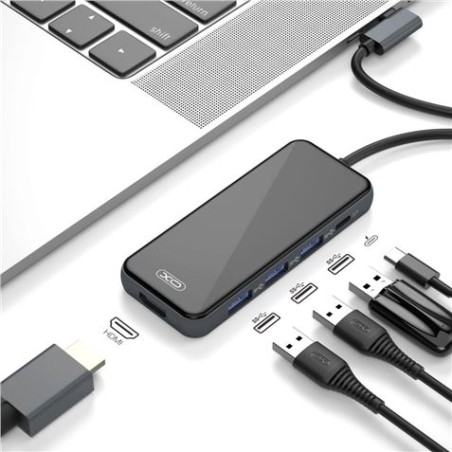 ADAPTADOR TIPO C - HDMI, 3 X USB 3.0 Y TIPO C XO