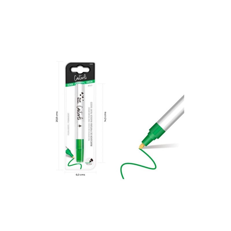 MARCADOR PERMANENTE 3MM COLOR VERDE...