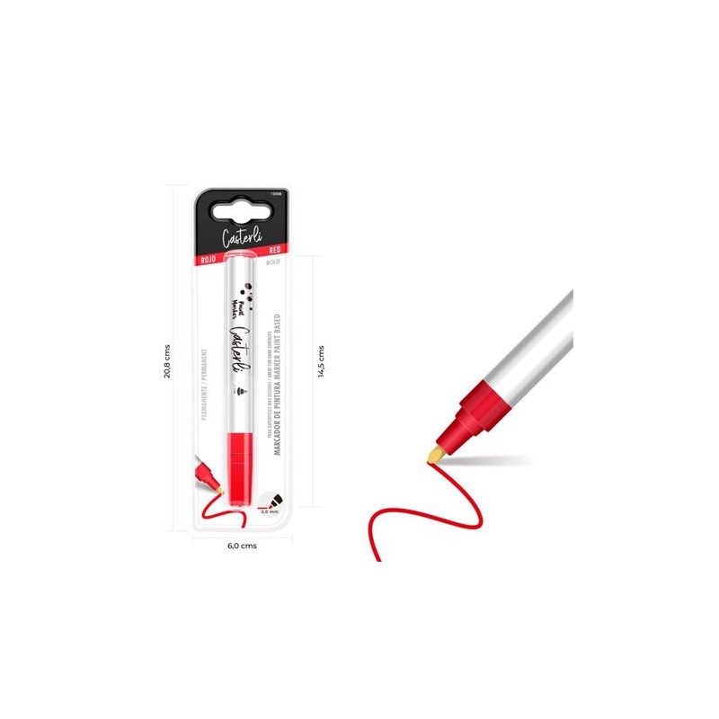 MARCADOR PERMANENTE 3MM COLOR ROJO...