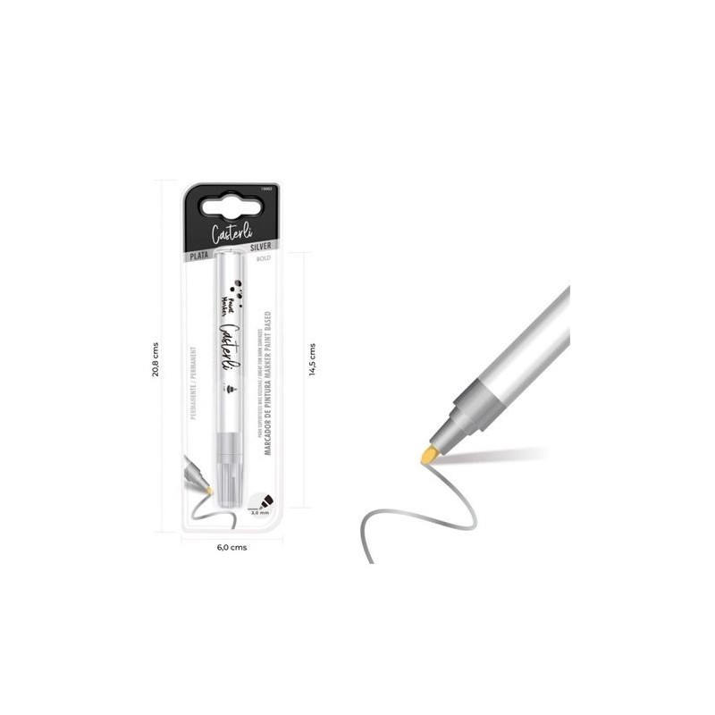 MARCADOR PERMANENTE 3MM COLOR PLATA...