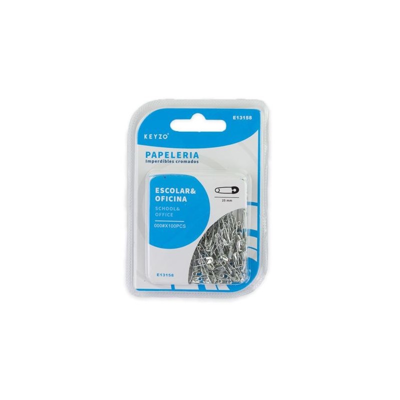 PACK 100 IMPERDIBLES CROMADOS 25MM KEYZO