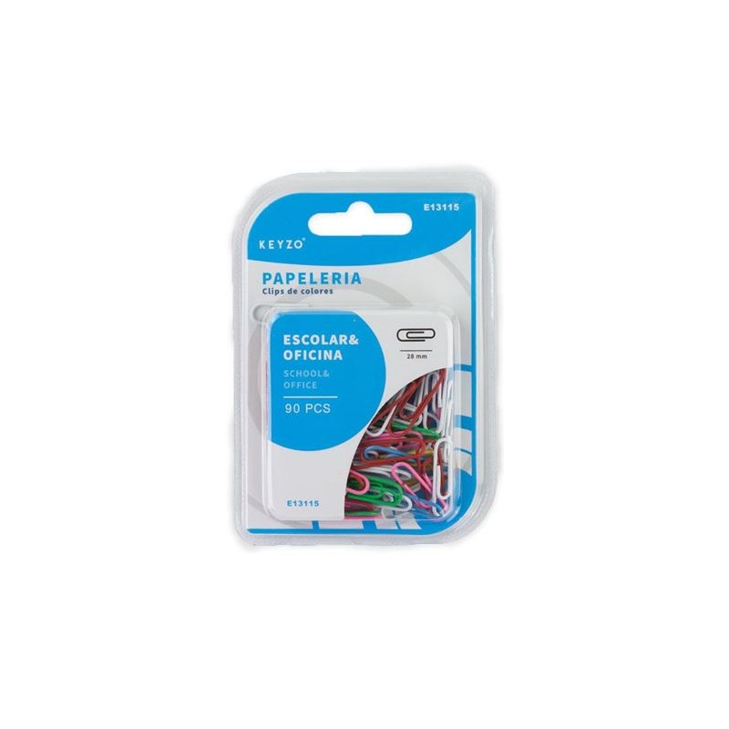 PACK 90 CLIPS COLORES 28MM KEYZO