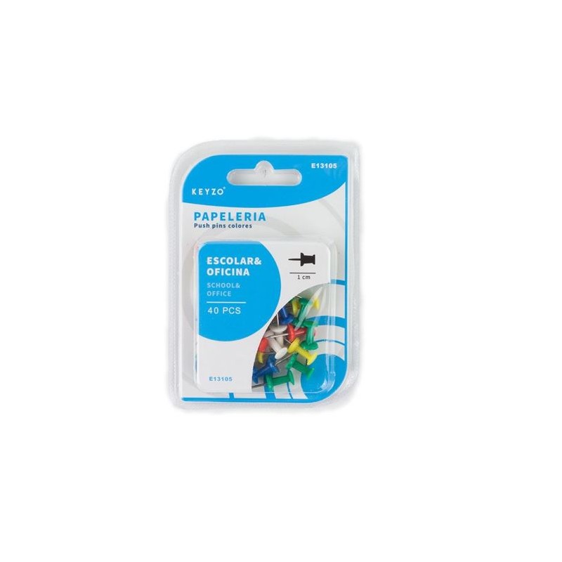 PACK 40 CHINCHETAS DE COLORES 1CM KEYZO