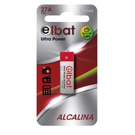 BLISTER 1 PC PILA ALCALINA 27A 12V ELBAT - EB0364