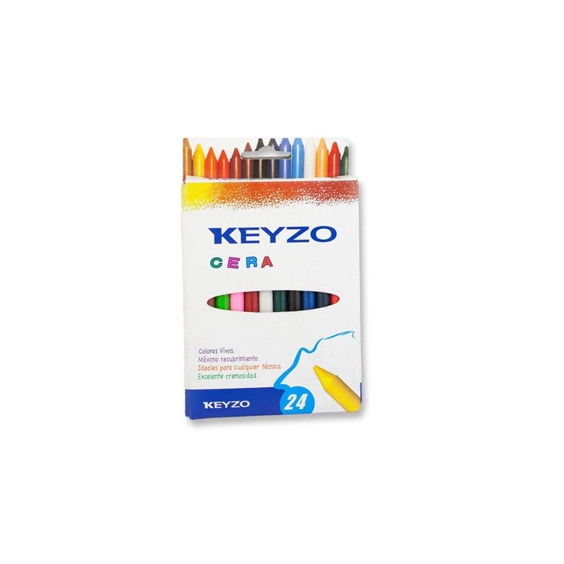CAJA 24 CERAS COLORES VIVOS KEYZO