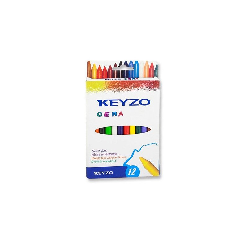 CAJA 12 CERAS COLORES VIVOS KEYZO
